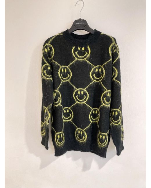 Joshua Sanders Black Smiley-Face Intarsia-Knit Jumper