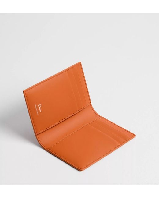 Dior Orange Bifold Card Holder for men