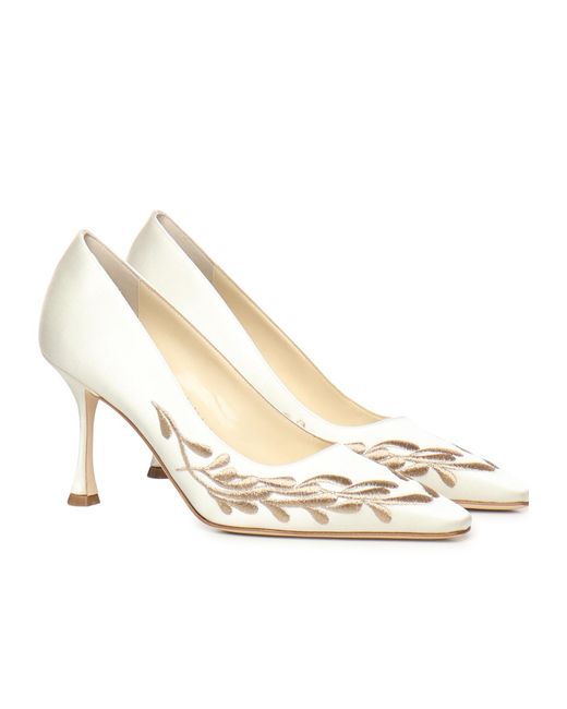 Manolo Blahnik White Pointed High Heels