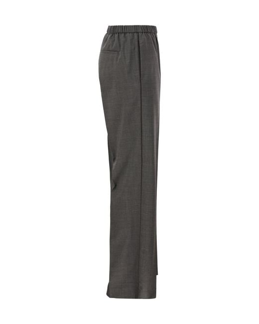 Peserico Gray Elastic Waist Casual Pants