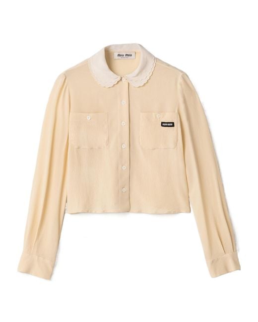 Miu Miu Natural Long-Sleeved Shirt