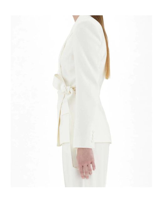 Max Mara White Lapel Design Suit Jacket