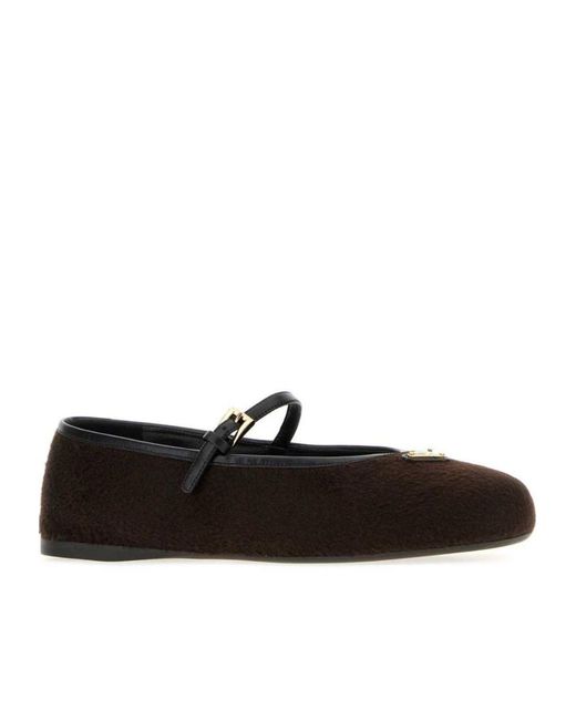 Prada Black Strap Detail Ballet Flats