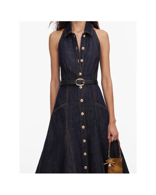 Self-Portrait Blue Denim Midi Dress