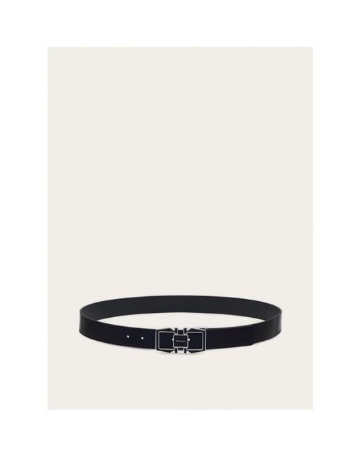 Ferragamo White Double-Sided Belt for men