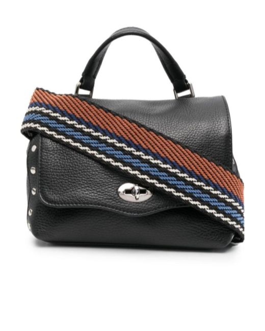 Zanellato Black Baby Postina Studded Shoulder Bag