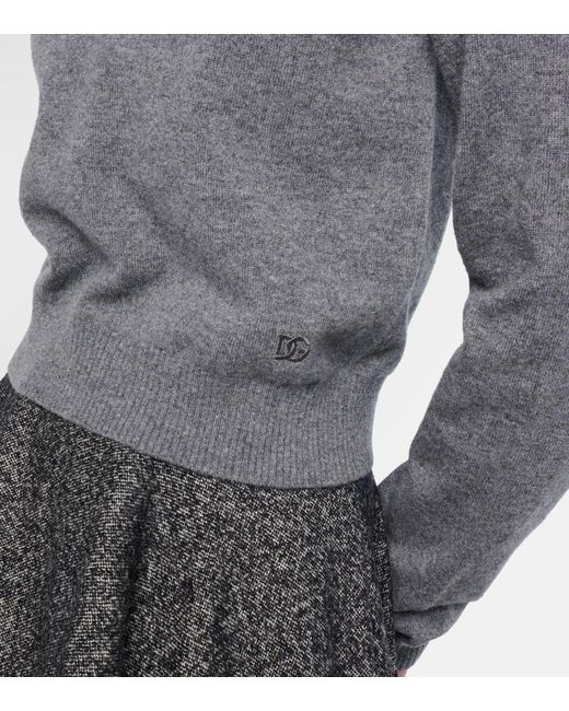 Dolce & Gabbana Gray Cashmere Polo Sweater