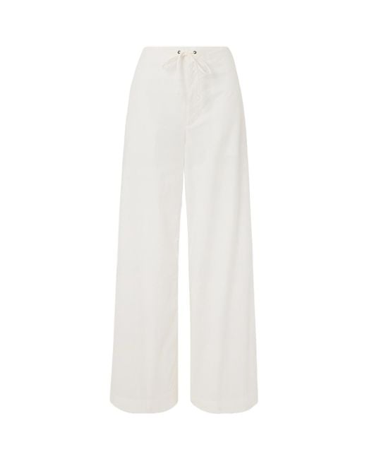 Nili Lotan White Kai Wide-Leg Casual Pants