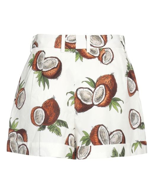 Dolce & Gabbana White Floral Print Shorts