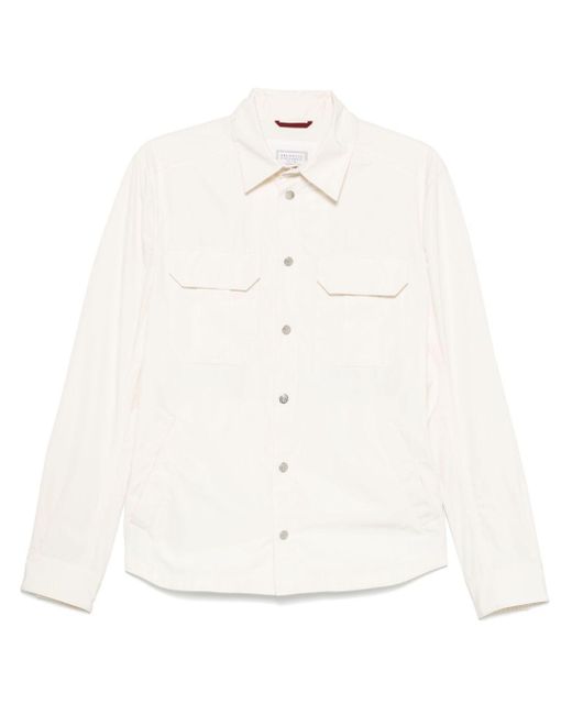 Brunello Cucinelli White Shirt Jacket for men