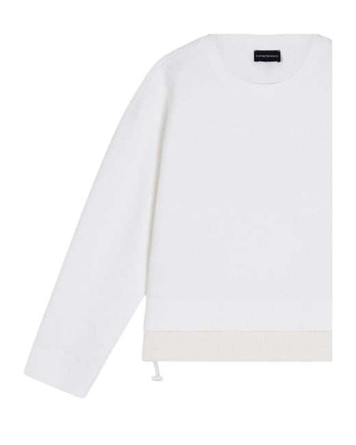 Emporio Armani White Crew-Neck Sweatshirt