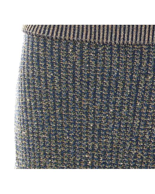 Balmain Gray Ribbed Midi Skirt
