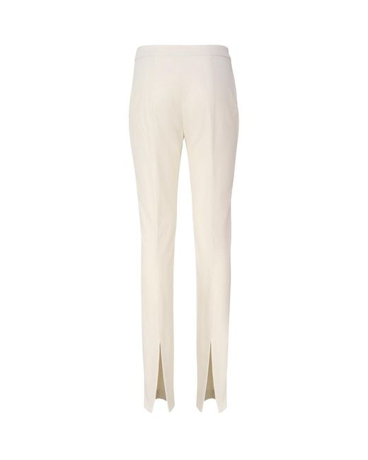 Pinko White Straight Leg Pleated Trousers