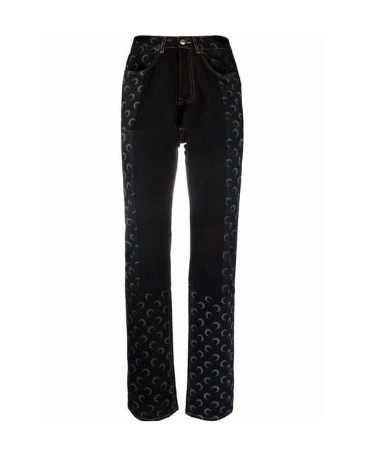 MARINE SERRE Black Logo Jeans