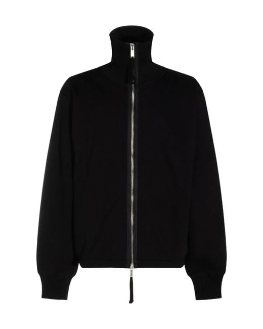 Thom Krom Black Knitted Zip-Up Jacket for men
