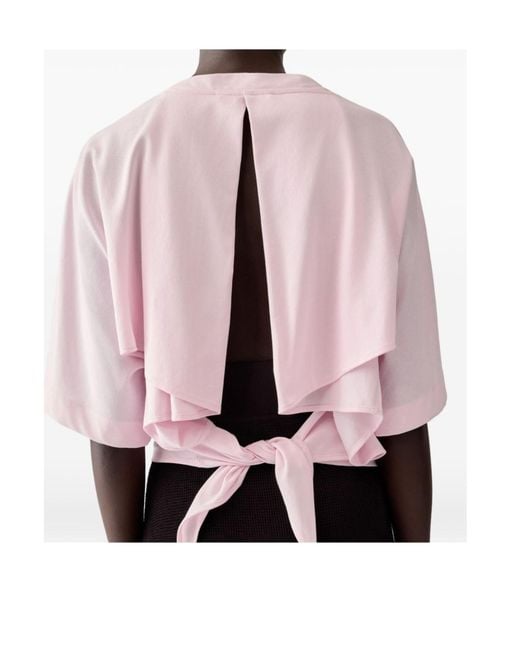 Jacquemus Pink Open-Back Embroidered T-Shirt