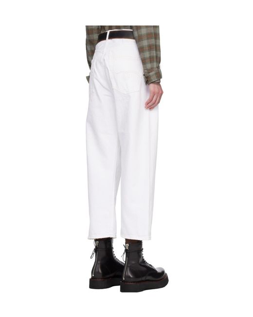 R13 White Belt Loop Jeans