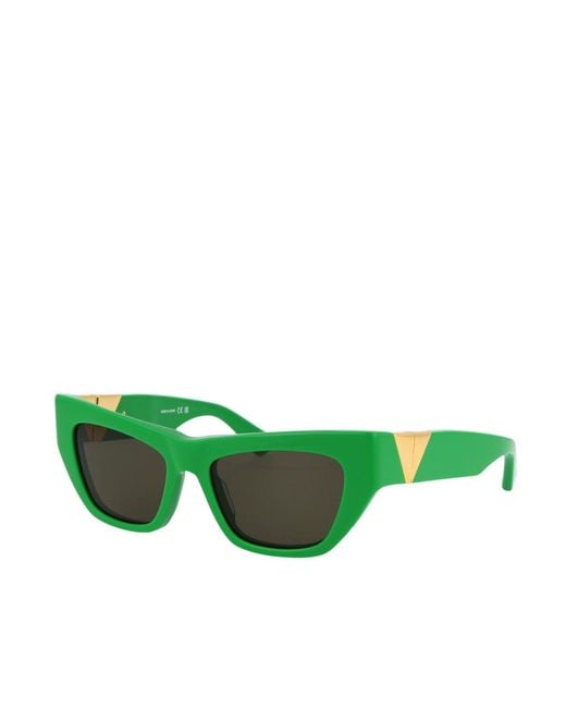 Bottega Veneta Green Eyewear Butterfly Frame Sunglasses