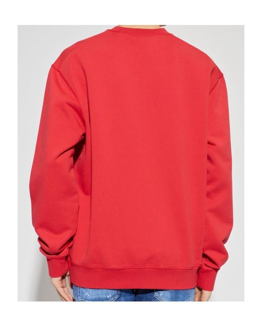 DSquared² Red Milano Cool Fit Crewneck Sweatshirt for men
