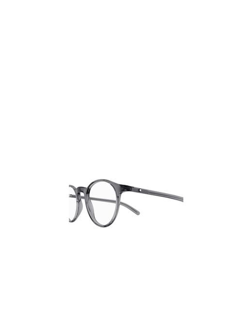 Montblanc White Eyewear Oval Frame Glasses for men