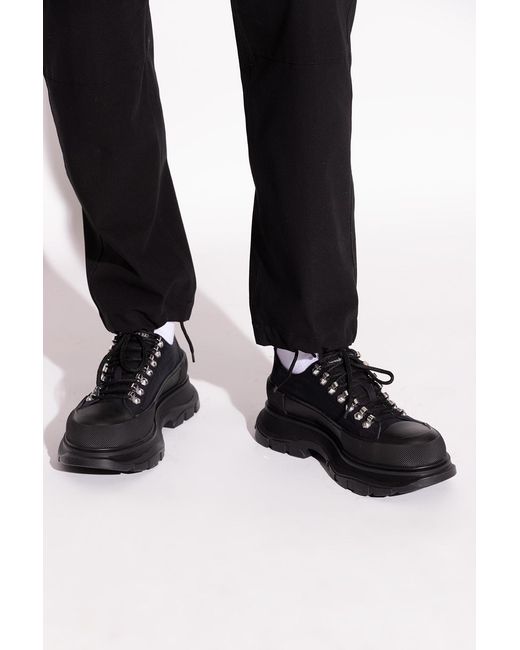 McQueen Black Tread Slick Sneakers for men