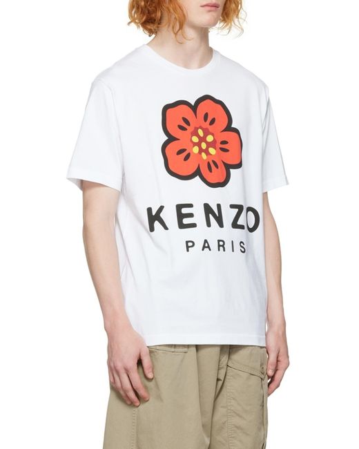 KENZO White 'Boke Flower' T-Shirt for men