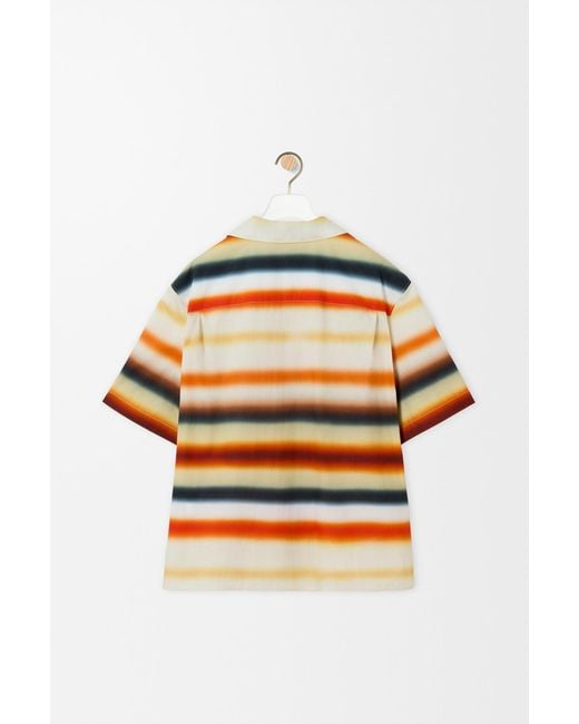 Loewe Orange Striped Short-Sleeve Shirt for men