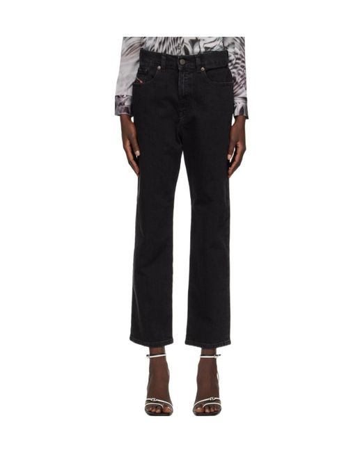 DIESEL Black D-Air Low-Rise Straight-Leg Jeans