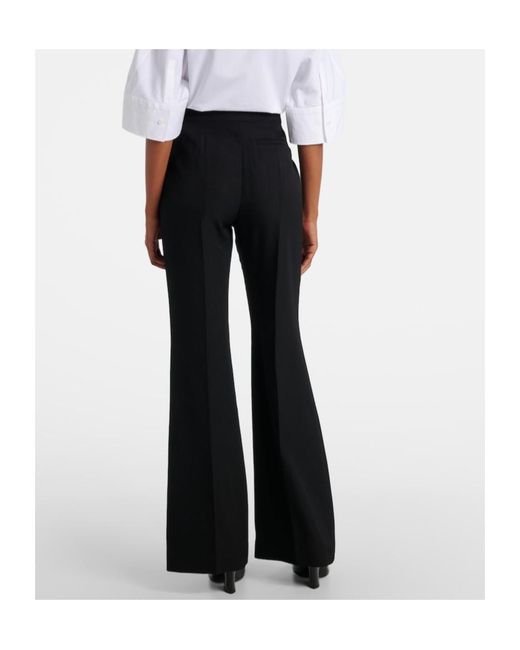 Givenchy Black Mid-Rise Wool Flared Pants