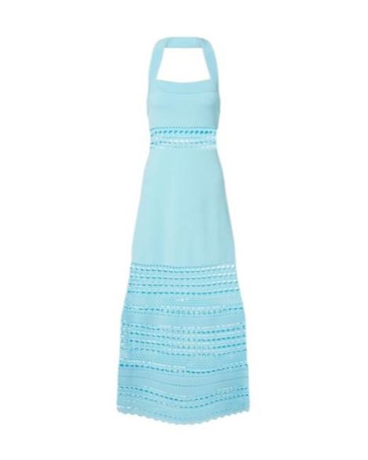 Jonathan Simkhai Blue Blayne Open-Knit Midi Dress