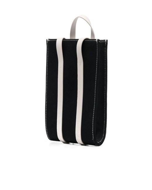 Sunnei Black Logo Printed Lanyard Pouch for men