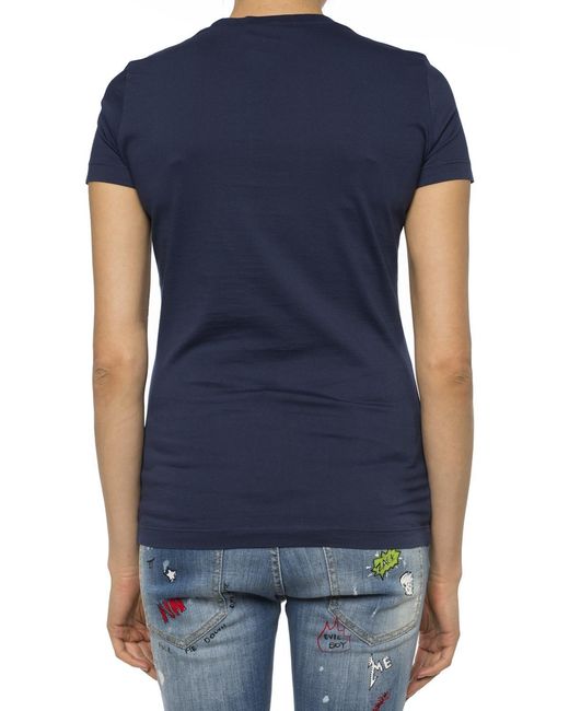 DSquared² Blue Logo Details T-Shirt