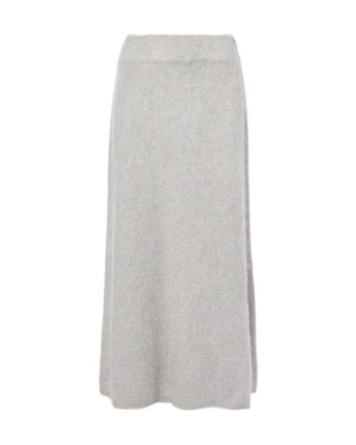 Lisa Yang Gray Asta Cashmere Midi Skirt