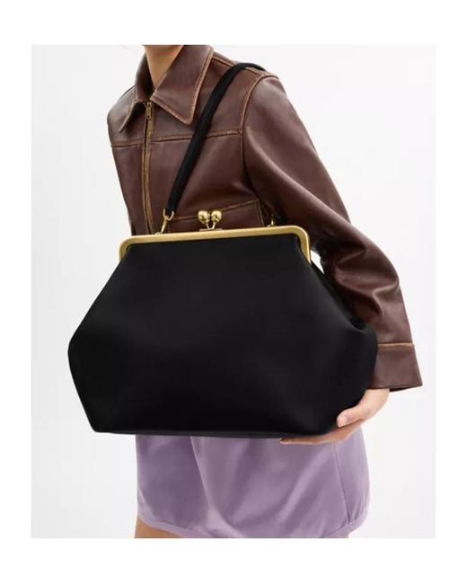COACH Black Large Kisslock Frame Bag