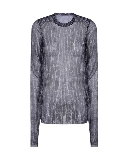 Maria Calderara Blue Long-Sleeve T-Shirt