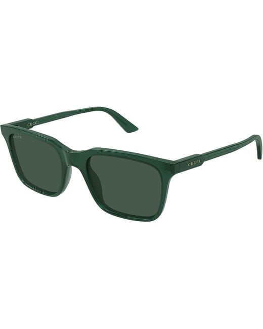 Gucci Green Eyewear Rectangle Frame Sunglasses for men