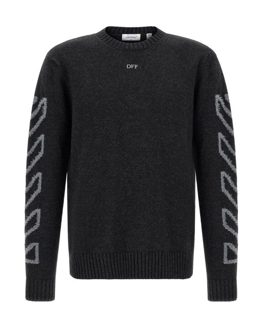 Off-White c/o Virgil Abloh Black Diag Arrow Fuzzy Sweater for men