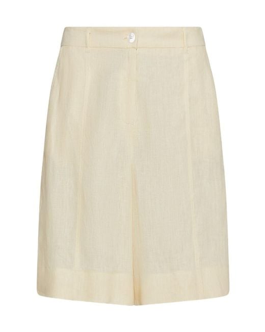 Marella Natural Linen Bermuda Shorts
