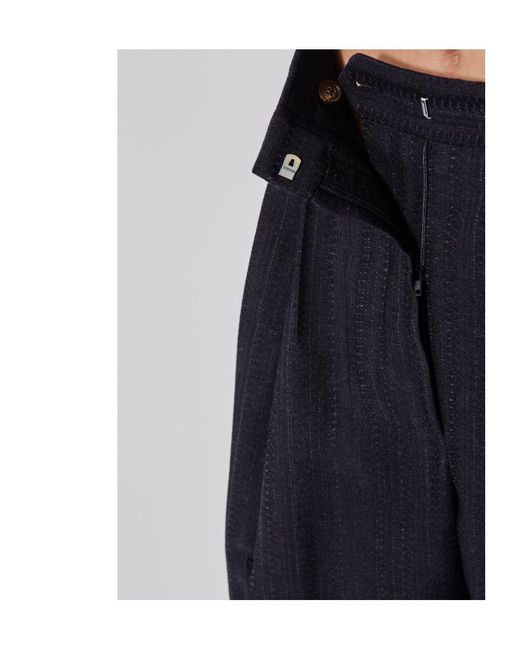 Dries Van Noten Blue Belt Loop Casual Pants