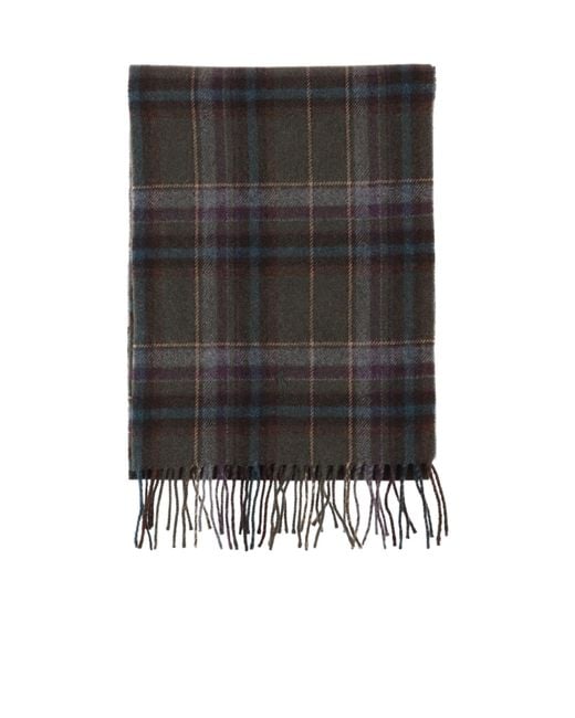 Polo Ralph Lauren Black Checked Fringed Scarf for men
