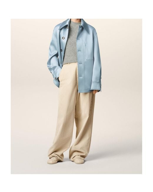AMI Blue Ami Ami De Coeur Satin Buttoned Jacket for men