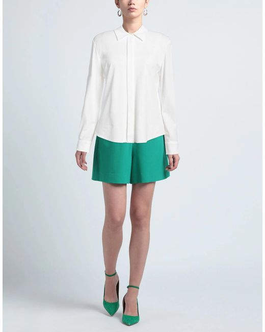Max Mara White Solid-Color Long-Sleeved Shirt