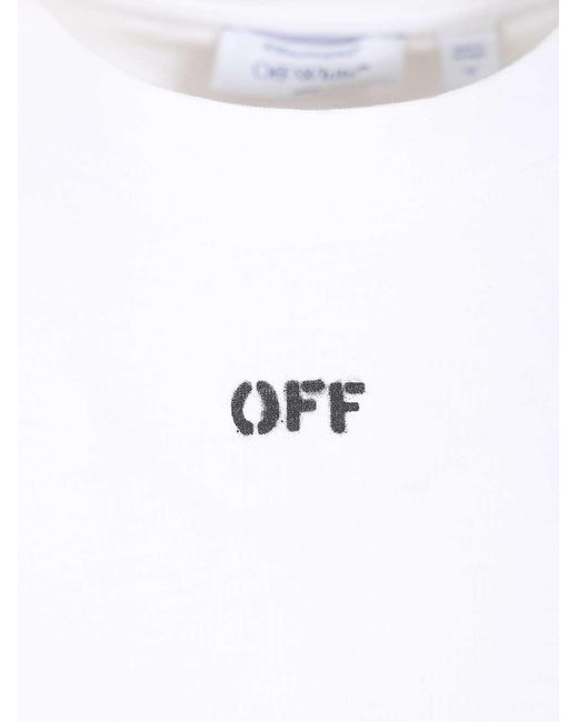 Off-White c/o Virgil Abloh White Logo Printed Crewneck T-Shirt for men