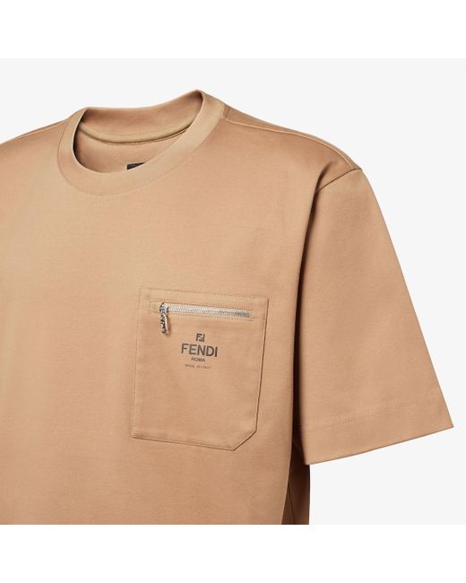 Fendi Natural Light Cotton T-Shirt for men