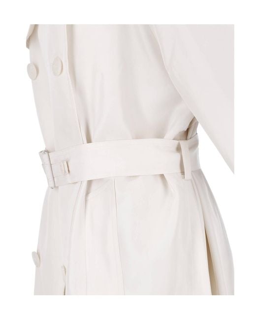 Frankie Shop White Double-Breasted Trench Coat