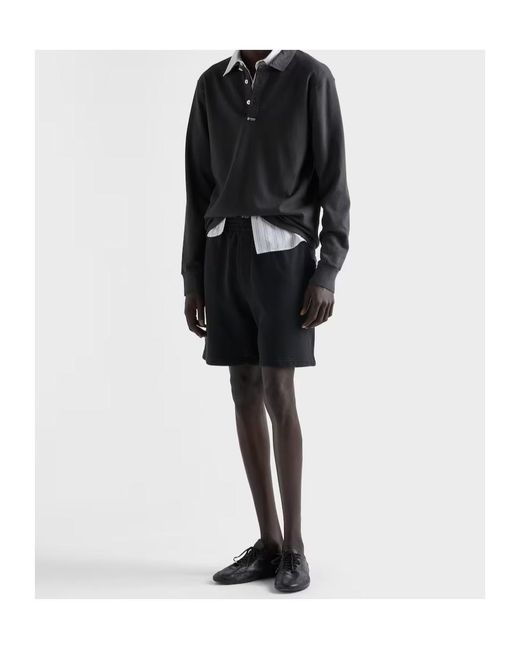 Prada Black Cotton Bermudas for men