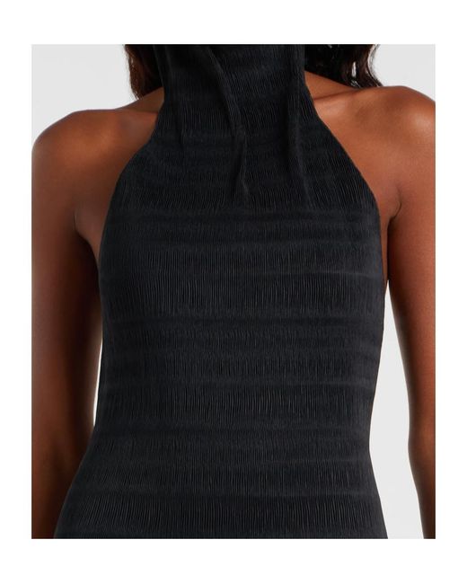 Magda Butrym Black Shirred Turtleneck Top