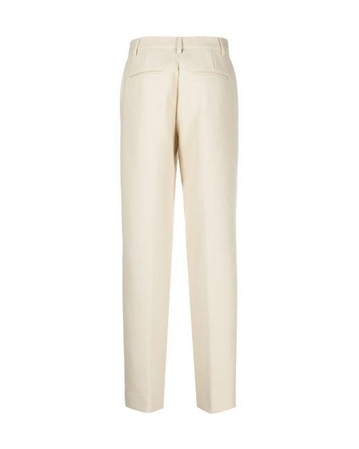 Closed Natural Track Pants With Belt Loops