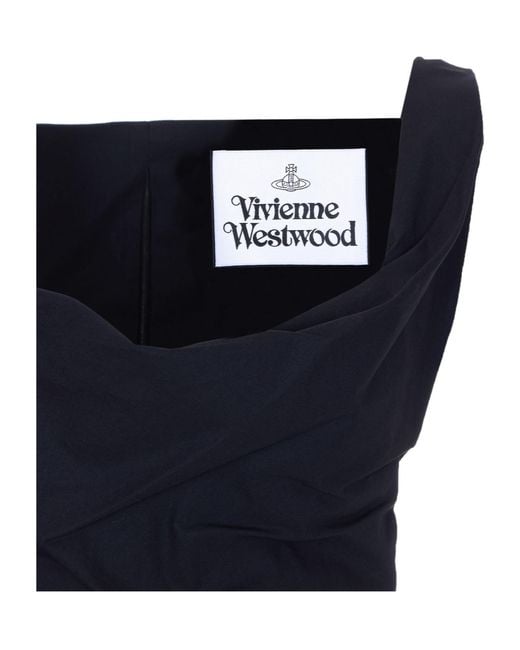 Vivienne Westwood Blue Orb Logo Embroidered Cropped Top