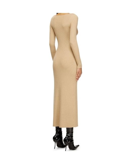 DIESEL Natural M-Oloni Cut-Out Detailed Knitted Dress